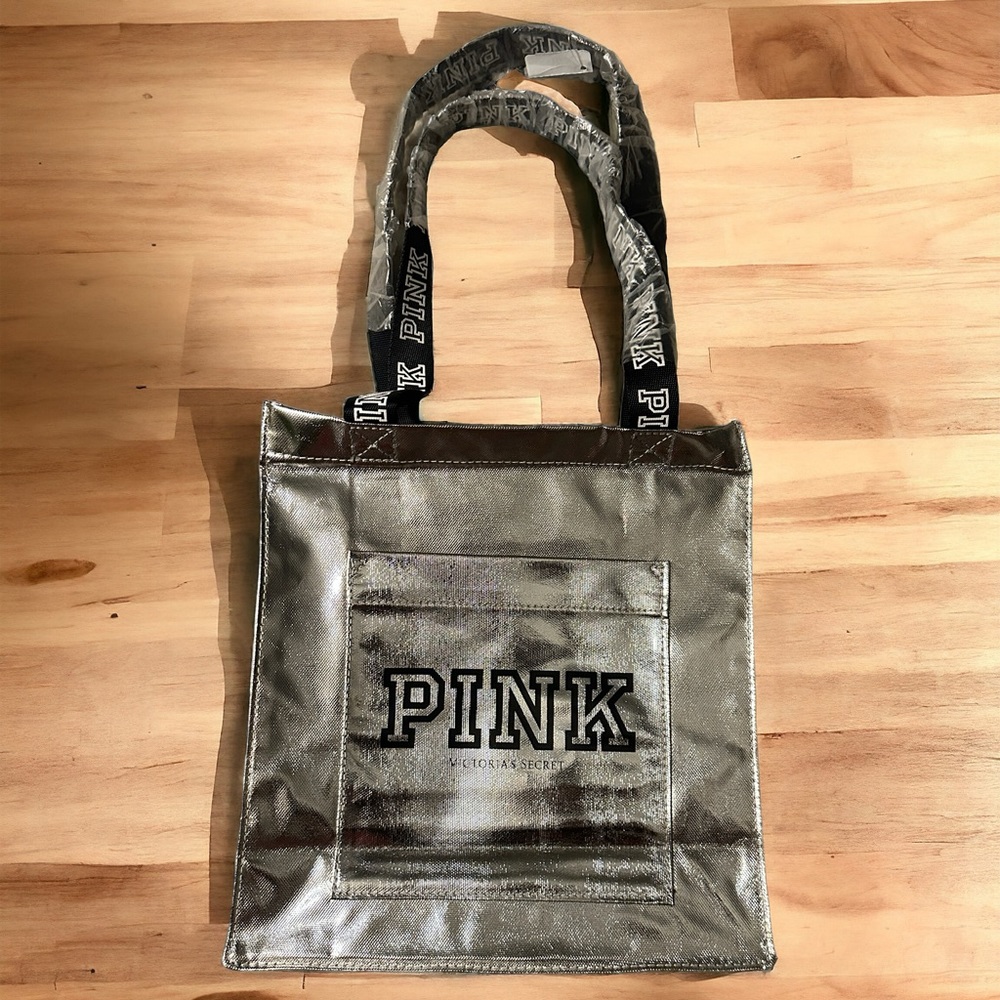 VS PINK Silver Bag Carry All Tote